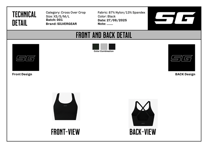 SG - AURA LIFT BRA ONYX - SILVERGEAR